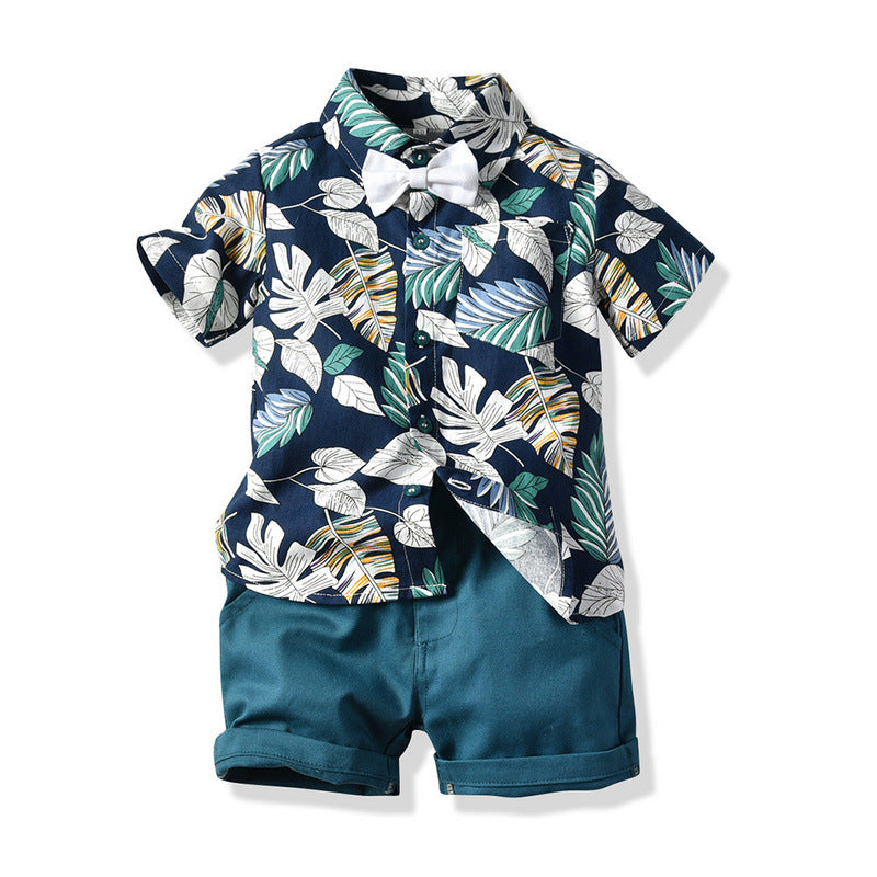 Children's flower short sleeved shirt