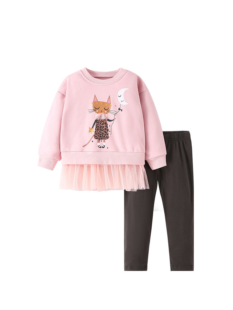 Cat and Moon Pink Set