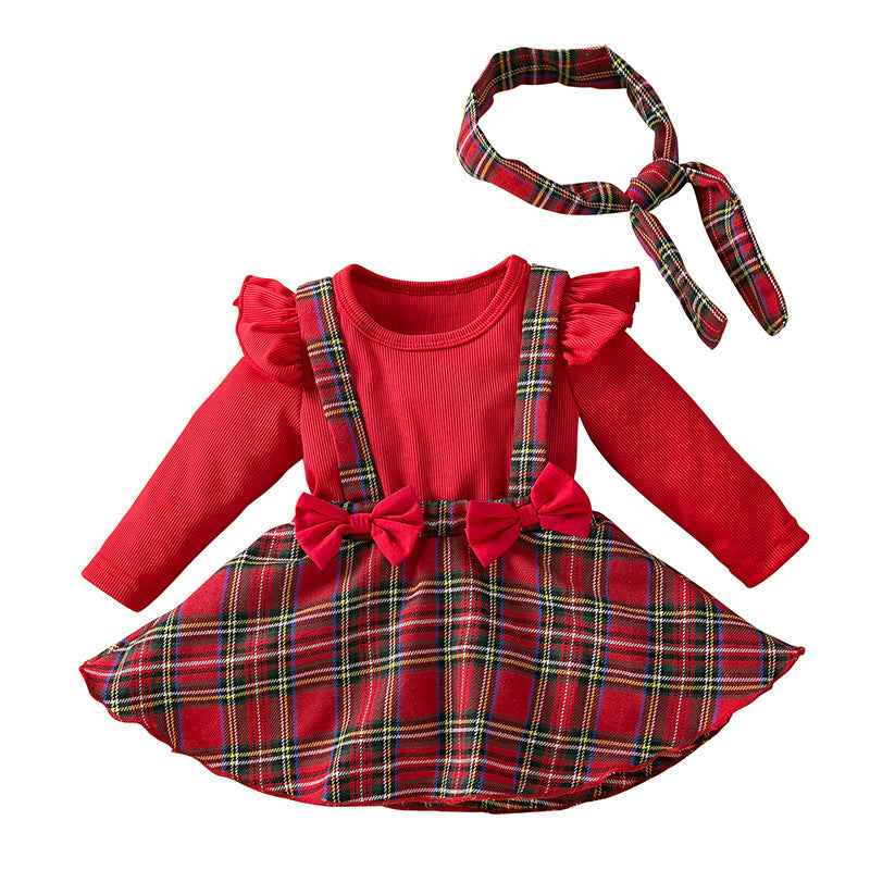 Bow plaid dress
