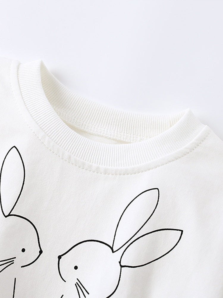 Cute Line Little Rabbit Pair Two Piece Set