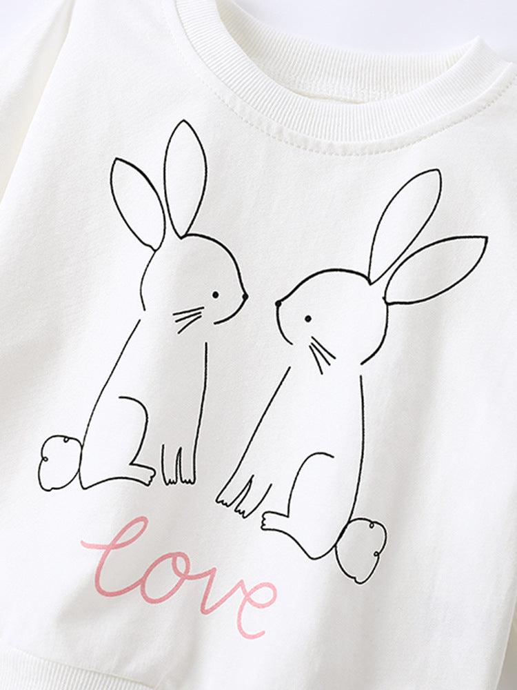 Cute Line Little Rabbit Pair Two Piece Set