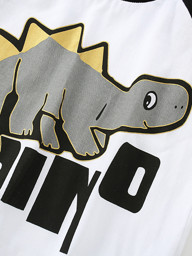 Cute dinosaur long sleeved two-piece set
