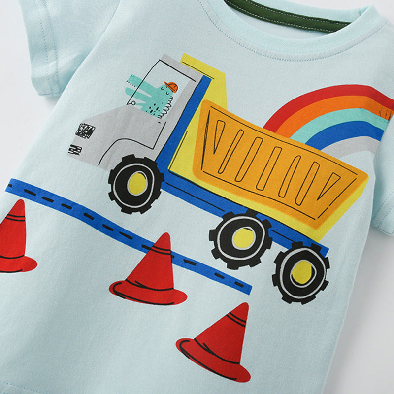 Rainbow Truck Checkered Shorts Set