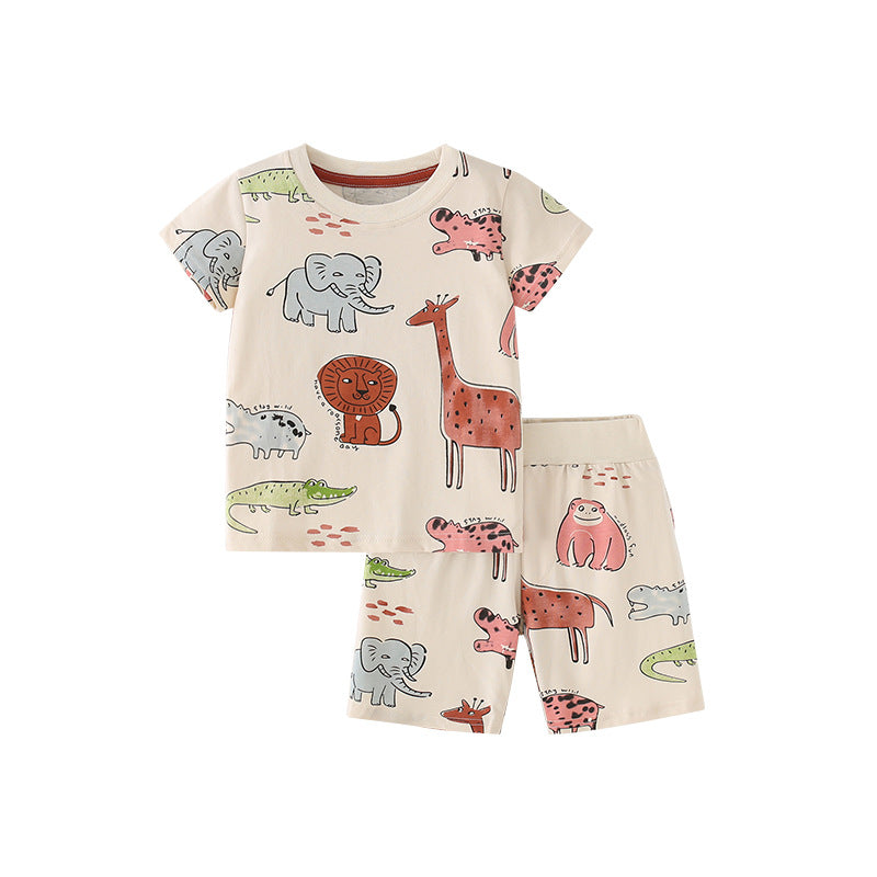 Colorful animal rice white two-piece set