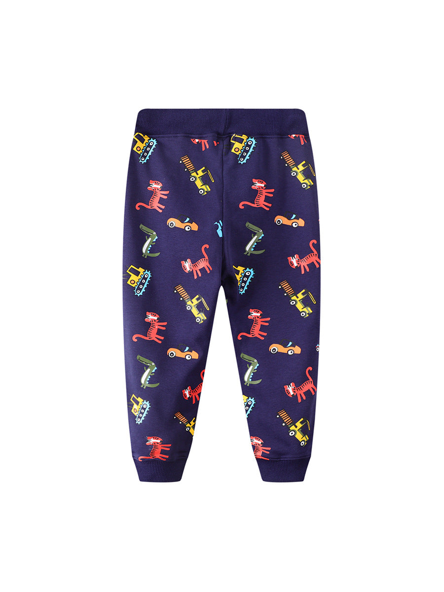 Casual pants with dinosaur pattern