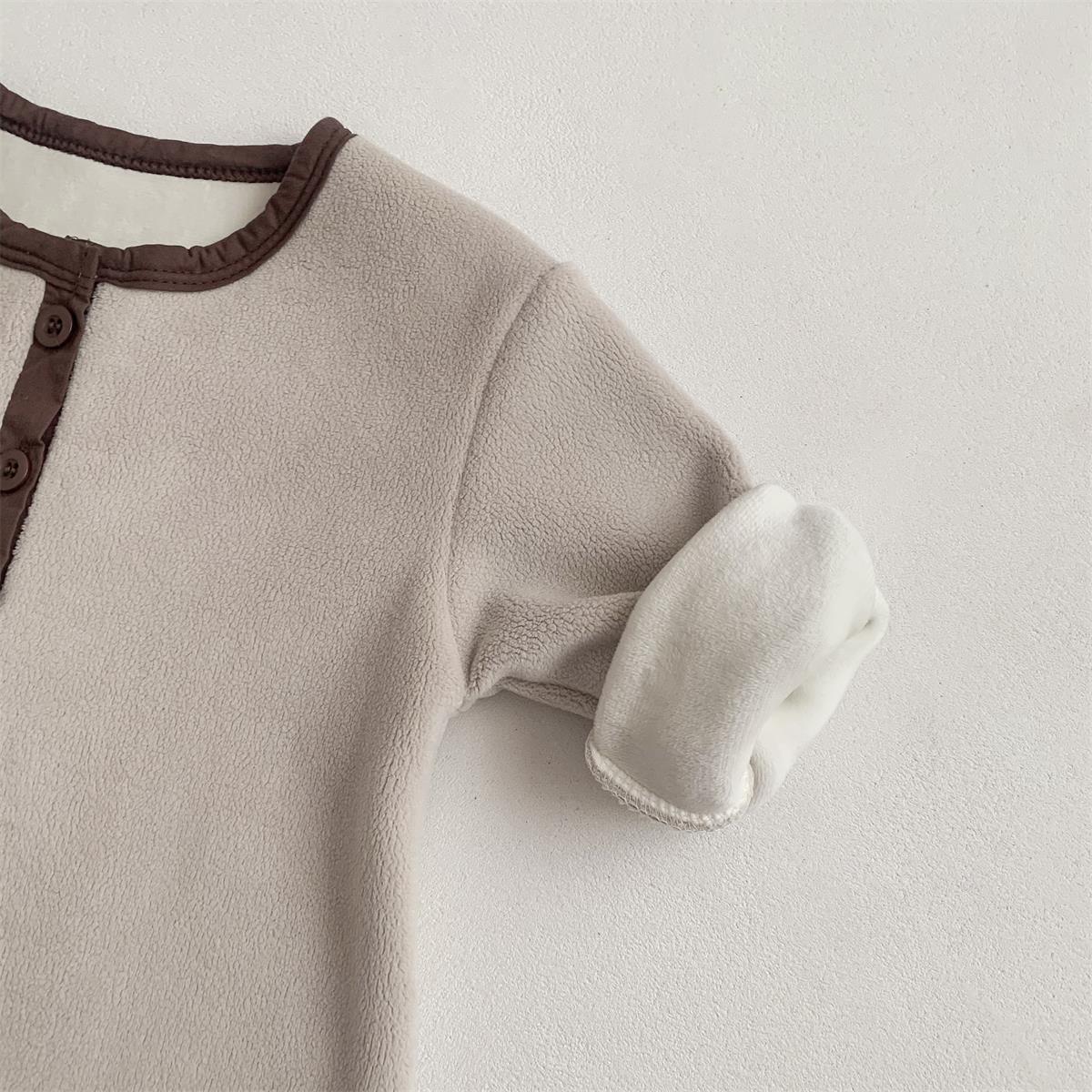 Suede apricot romper