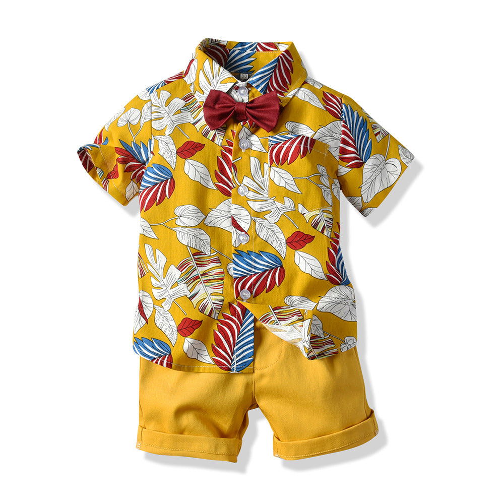 Children's flower short sleeved shirt