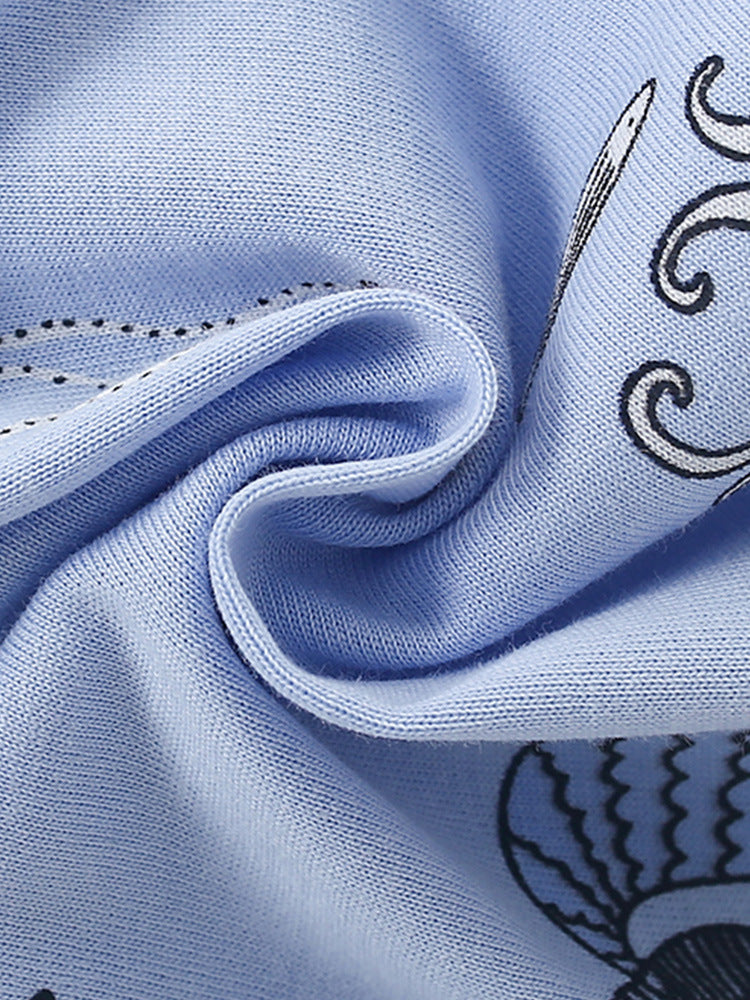 Mermaid Embroidered Blue Set