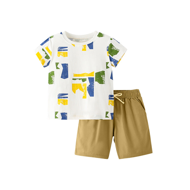 Abstract color grid two-piece set