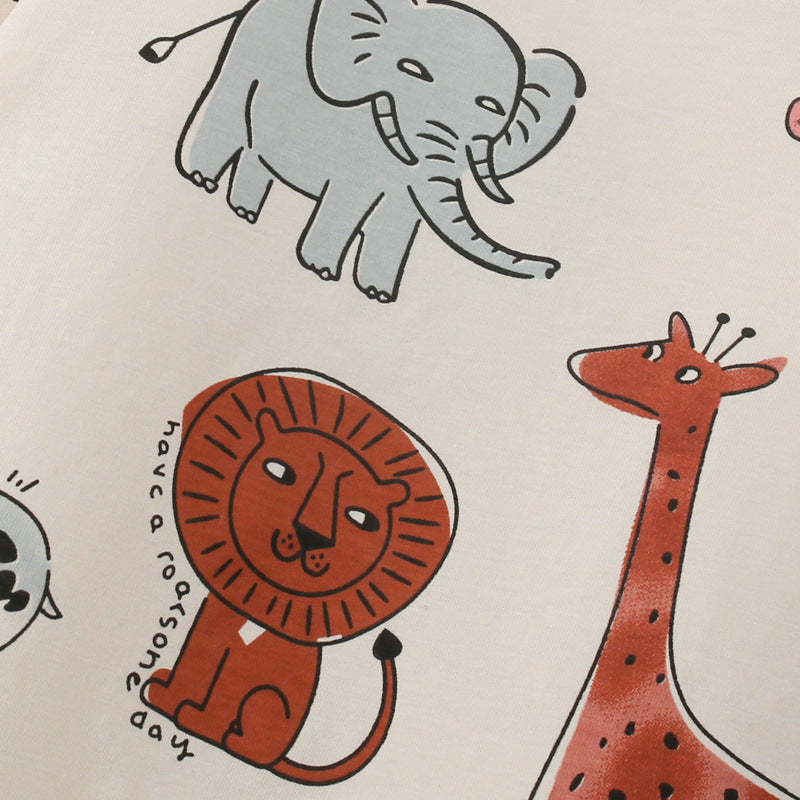 Colorful animal rice white two-piece set