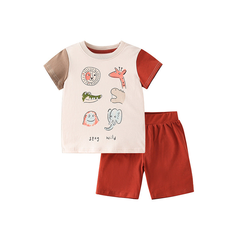 Stay Wild Color blocked Short Sleeve Set