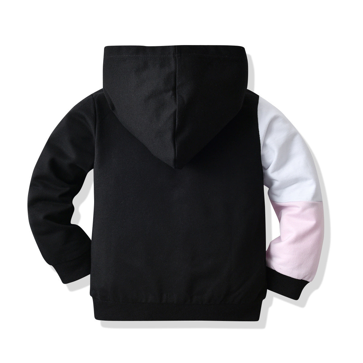 Black and white pink hooded sweatshirt