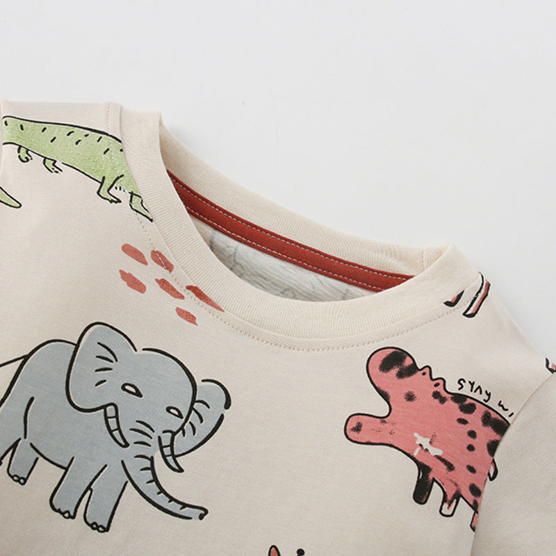Colorful animal rice white two-piece set