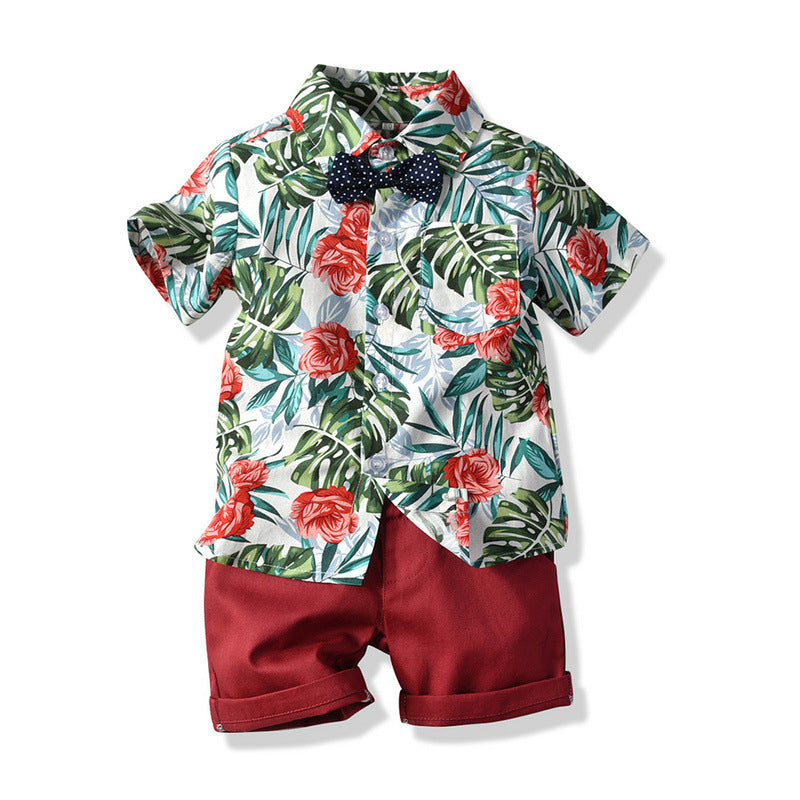 Children's flower short sleeved shirt