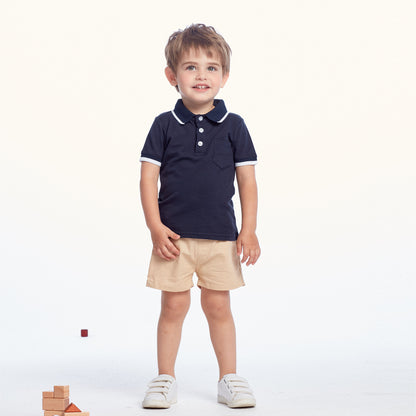 lapel polo casual short