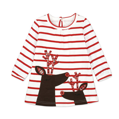 Christmas striped deer dress