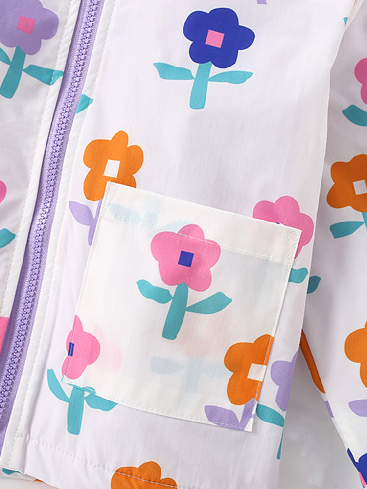 Pixel small flower windbreaker