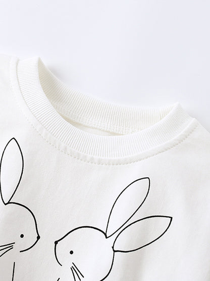 Cute Line Little Rabbit Pair Two Piece Set