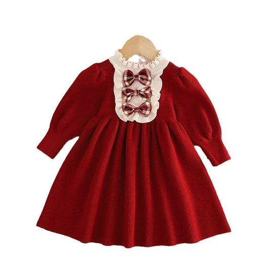 Red New Year costume princess dress