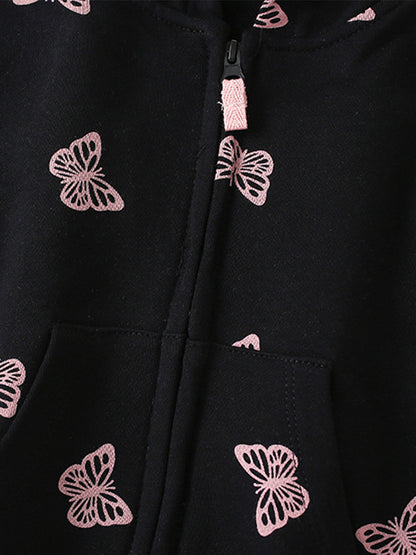 Black butterfly hooded top