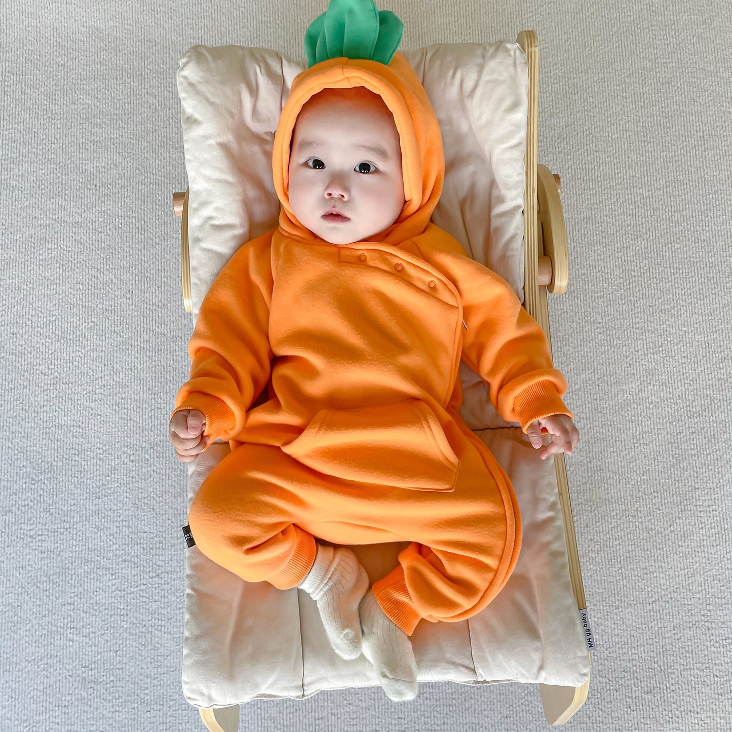 Carrot flannel crawling suit