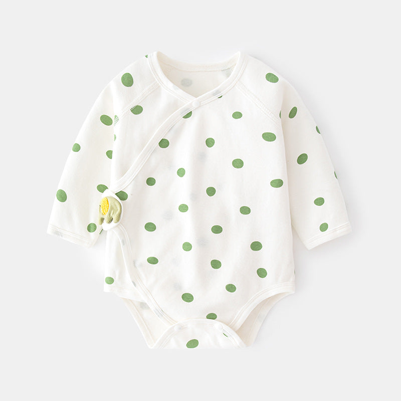 Green wave dot triangle romper