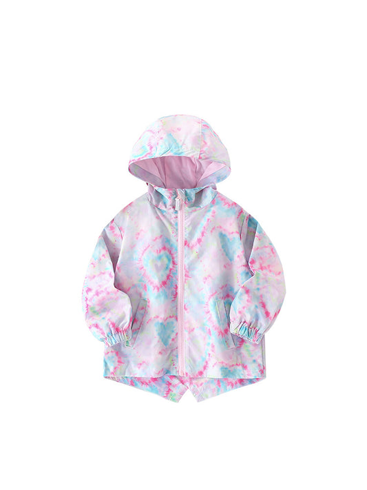 Pink blue blend hooded top