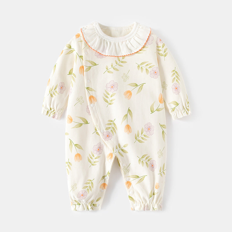 Collar tulip long sleeved jumpsuit