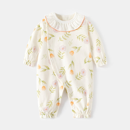 Collar tulip long sleeved jumpsuit