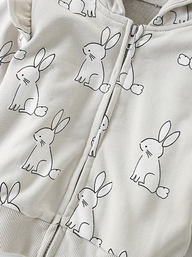 Cute rabbit zipper jacket