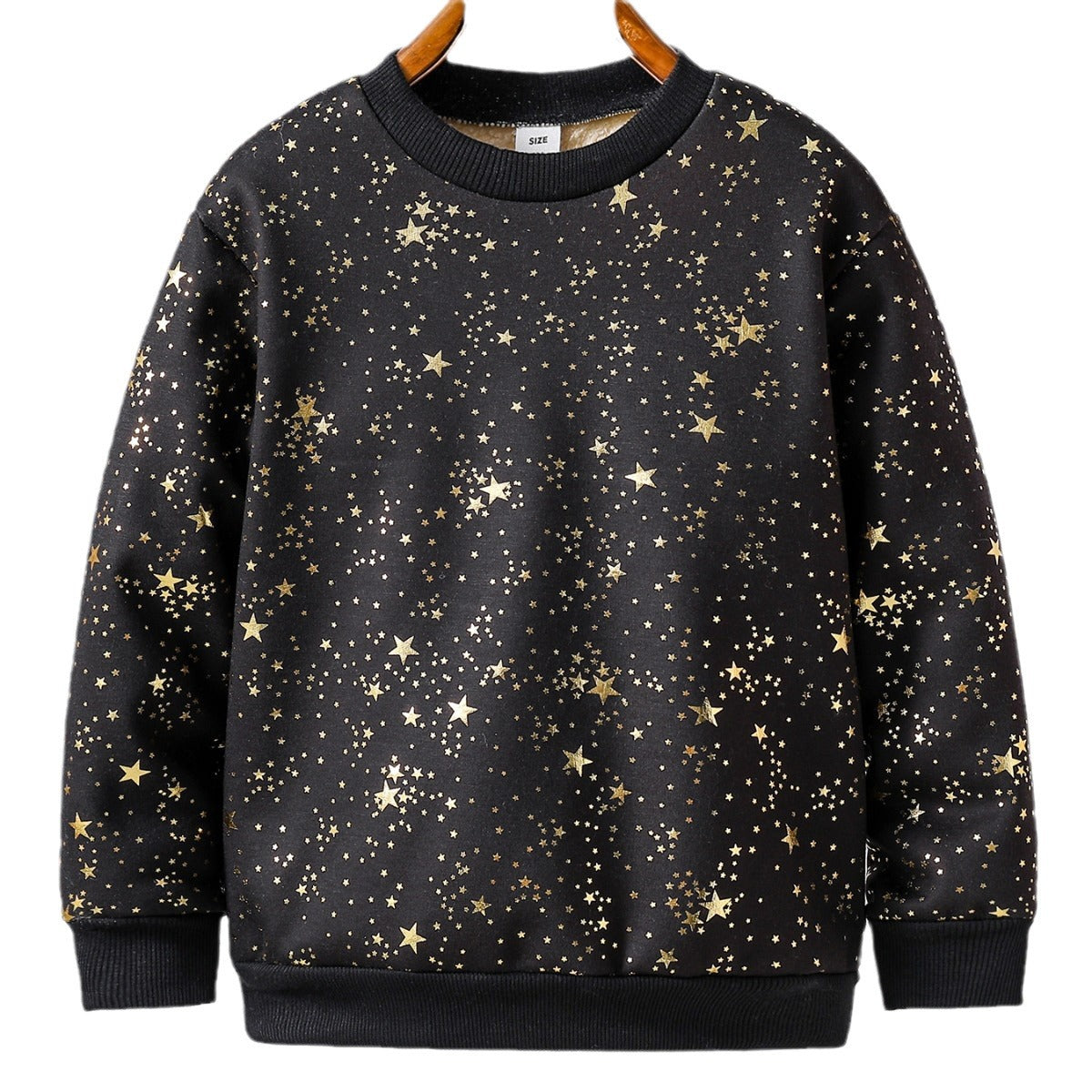 Star round neck hoodie