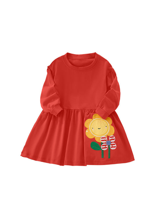 Sunflower red long sleeved skirt