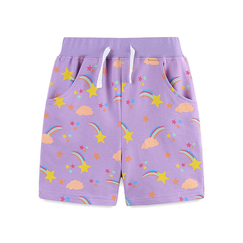 Purple fireworks shorts