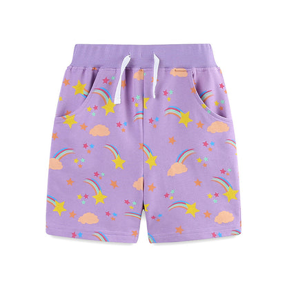 Purple fireworks shorts