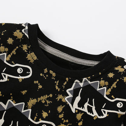 Black Gold Line Dinosaur Two Piece Set