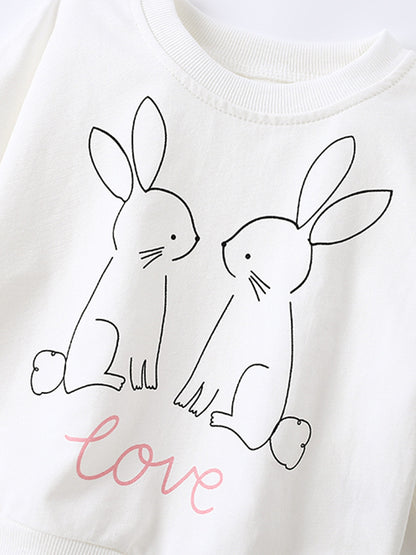 Cute Line Little Rabbit Pair Two Piece Set