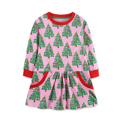 Christmas Tree Printed Children's Princess Skirt