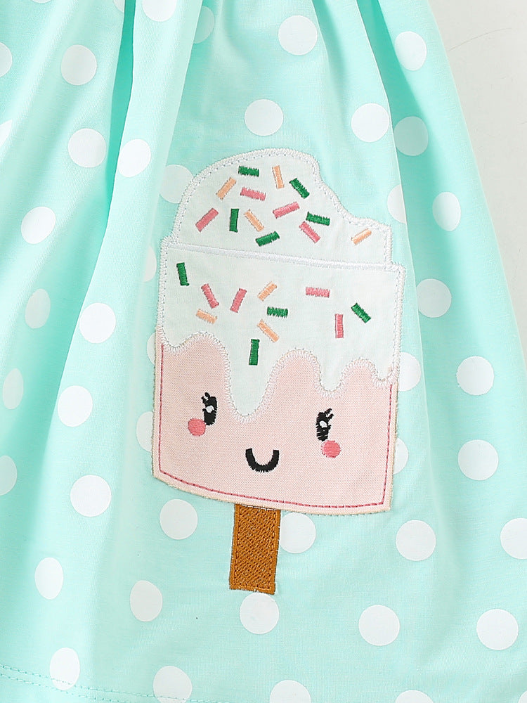 Mint wave popsicle short sleeved skirt