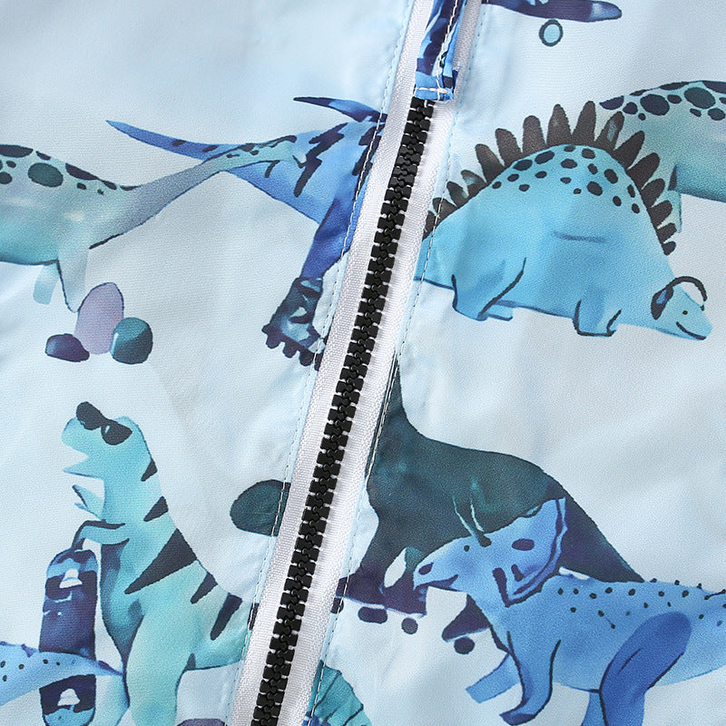 Blue cartoon dinosaur hoodie