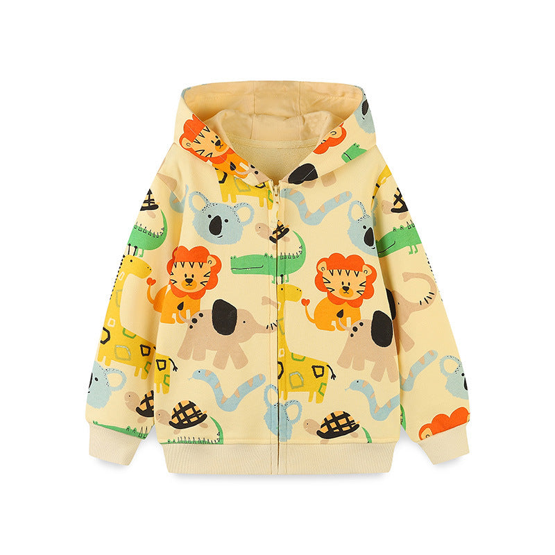 Long sleeved zipper children's hoodie