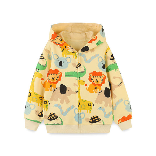 Long sleeved zipper children's hoodie