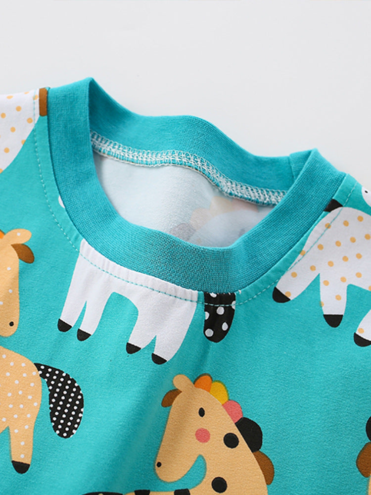 Cute pony blue dress