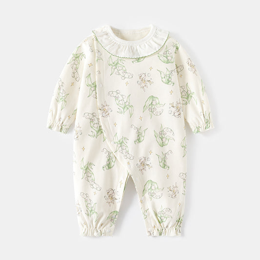 Collar orchid long sleeved jumpsuit