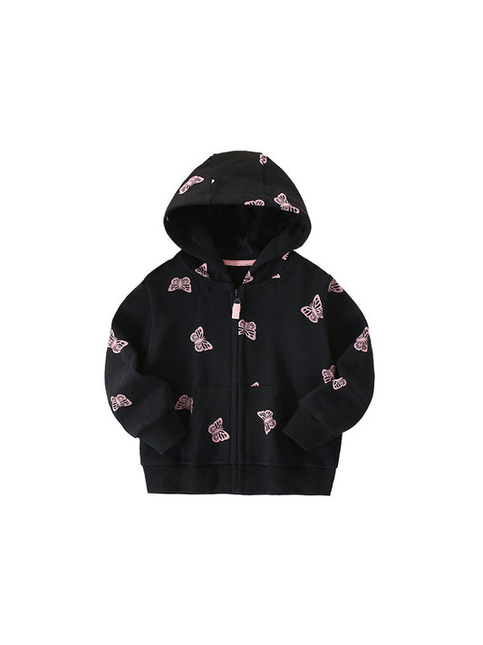 Black butterfly hooded top