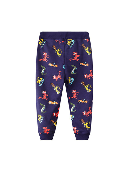 Casual pants with dinosaur pattern