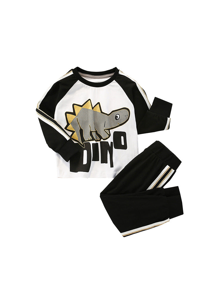 Cute dinosaur long sleeved two-piece set