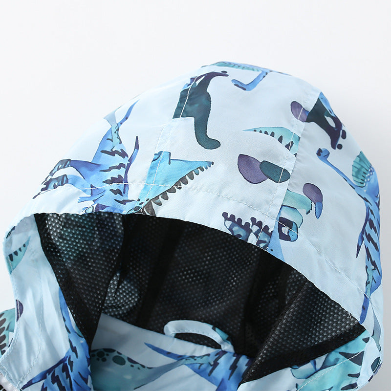 Blue cartoon dinosaur hoodie