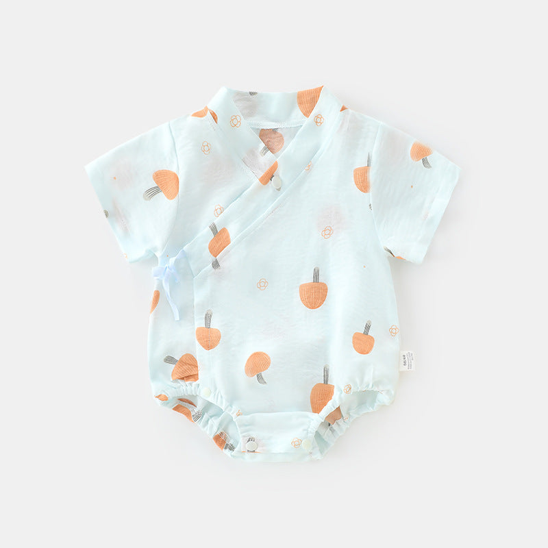 Blue mushroom short sleeved shirt