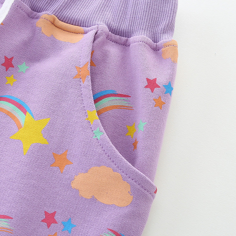 Purple fireworks shorts