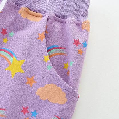 Purple fireworks shorts